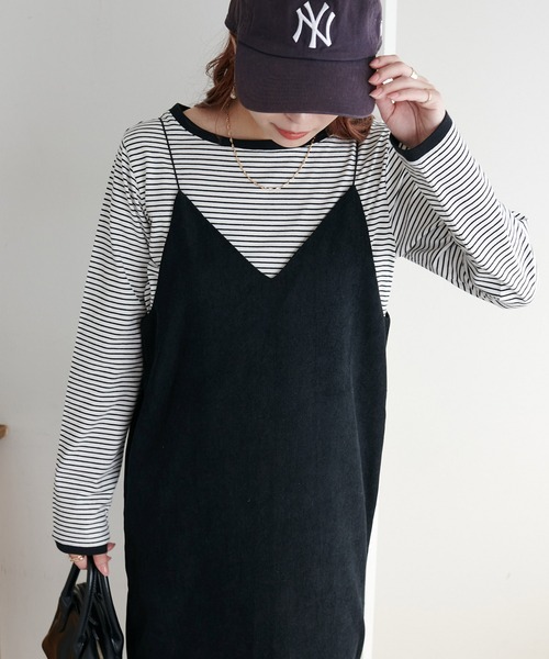 DISCOAT（ディスコート）の「【WEB限定】細ボーダーTシャツ（Tシャツ/カットソー・レディース・ピンク/ホワイト×ブラック/ホワイト×ピンク/ブラック/ライトベージュ/ホワイト系その他/ネイビー/ホワイト系その他2/グレー/ホワイト系その他3/ブラウン・FREE）」の19枚目の写真