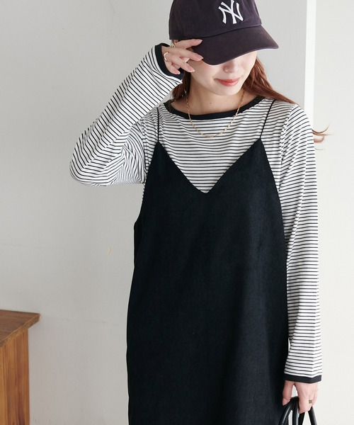 DISCOAT（ディスコート）の「【WEB限定】細ボーダーTシャツ（Tシャツ/カットソー・レディース・ピンク/ホワイト×ブラック/ホワイト×ピンク/ブラック/ライトベージュ/ホワイト系その他/ネイビー/ホワイト系その他2/グレー/ホワイト系その他3/ブラウン・FREE）」の20枚目の写真