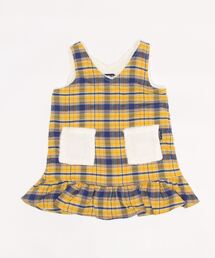 Moujonjon（ムージョンジョン）の「先染チェックジャンスカ（ジャンパースカート・キッズ）」