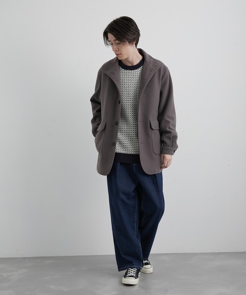 JUNRED（ジュンレッド）の「ウーリーニットスタンドブルゾン（ブルゾン・メンズ・ブラック/グレー/ブルー系その他4・LL/S/M/L）」の19枚目の写真