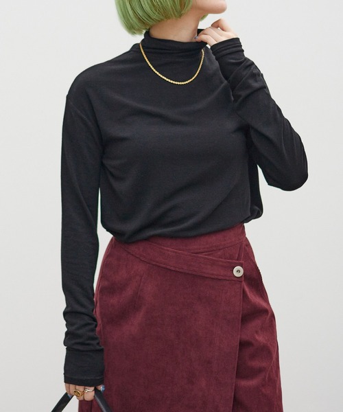 PBLIM（ページボーイリム）の「PAGEBOYLIM/カットソーカラータートル（Tシャツ/カットソー・レディース・ブラック/オレンジ/ブルー・FREE）」の13枚目の写真