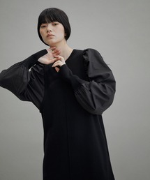 ADAM ET ROPE★　ワンピース　ニット　バイカラー　ボリュームスリーブ 68746663b_8_d_215.jpg