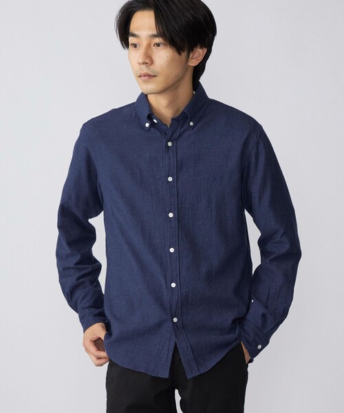 SHIPS(シップス)の「*SHIPS: ワンポイント ロゴ エンブロイダリー 微起毛 ボタンダウン シャツ(シャツ/ブラウス・メンズ・ライトグレー/ベージュ/ネイビー/ロイヤルブルー・SMALL/MEDIUM/LARGE/X-LARGE)」の3枚目の写真