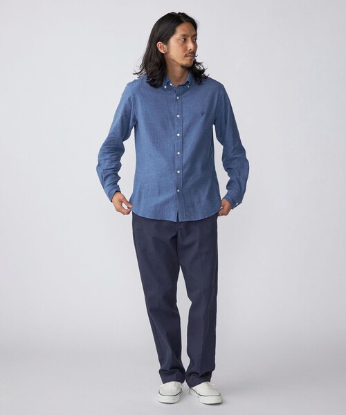 SHIPS(シップス)の「*SHIPS: ワンポイント ロゴ エンブロイダリー 微起毛 ボタンダウン シャツ(シャツ/ブラウス・メンズ・ライトグレー/ベージュ/ネイビー/ロイヤルブルー・SMALL/MEDIUM/LARGE/X-LARGE)」の7枚目の写真