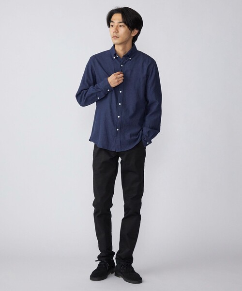 SHIPS(シップス)の「*SHIPS: ワンポイント ロゴ エンブロイダリー 微起毛 ボタンダウン シャツ(シャツ/ブラウス・メンズ・ライトグレー/ベージュ/ネイビー/ロイヤルブルー・SMALL/MEDIUM/LARGE/X-LARGE)」の8枚目の写真