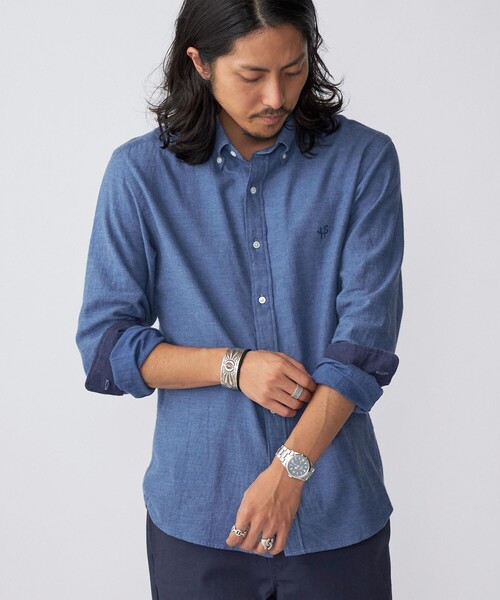 SHIPS(シップス)の「*SHIPS: ワンポイント ロゴ エンブロイダリー 微起毛 ボタンダウン シャツ(シャツ/ブラウス・メンズ・ライトグレー/ベージュ/ネイビー/ロイヤルブルー・SMALL/MEDIUM/LARGE/X-LARGE)」の14枚目の写真