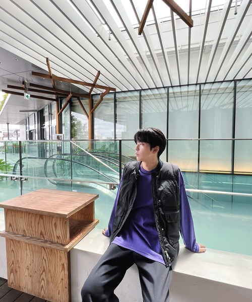 Figments(フィグメンツ)の「エコダウンブルゾンベスト(ダウンベスト・レディース・ブラック/オフホワイト・FREE)」の3枚目の写真