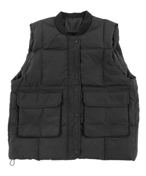 Figments(フィグメンツ)の「エコダウンブルゾンベスト(ダウンベスト・レディース・ブラック/オフホワイト・FREE)」の5枚目の写真