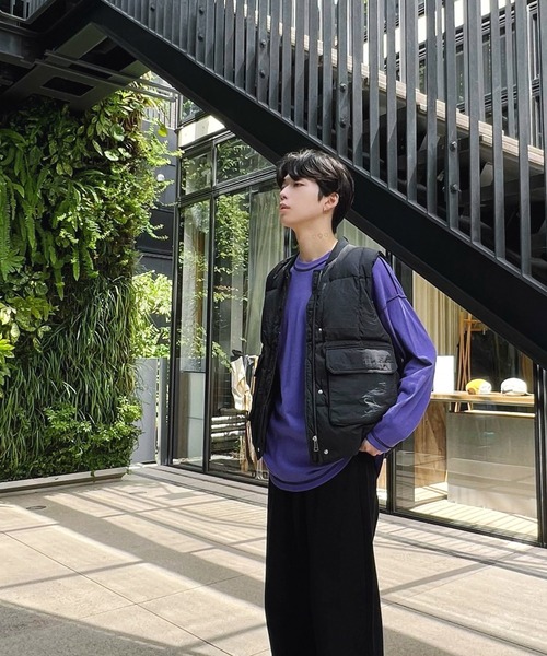 Figments(フィグメンツ)の「エコダウンブルゾンベスト(ダウンベスト・レディース・ブラック/オフホワイト・FREE)」の11枚目の写真