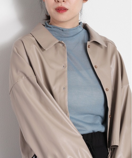cepo（セポ）の「シアーカラーハイネックインナー（Tシャツ/カットソー・レディース・ブラック/オフホワイト/サックスブルー/オレンジ・M）」の3枚目の写真