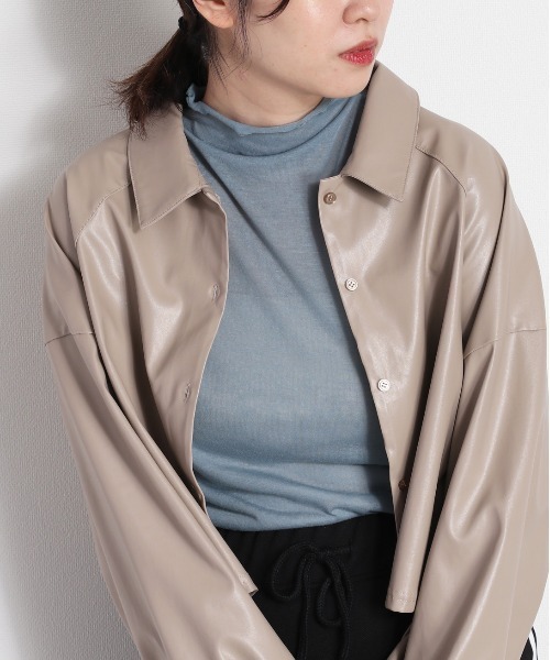 cepo（セポ）の「シアーカラーハイネックインナー（Tシャツ/カットソー・レディース・ブラック/オフホワイト/サックスブルー/オレンジ・M）」の11枚目の写真
