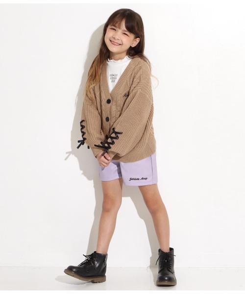 ANAP kids（アナップキッズ）の「ニットカーディガン＋メロートップスカーディガン（カーディガン/ボレロ・キッズ・モカ/ラベンダー/ブラック・110cm/120cm/130cm）」の7枚目の写真