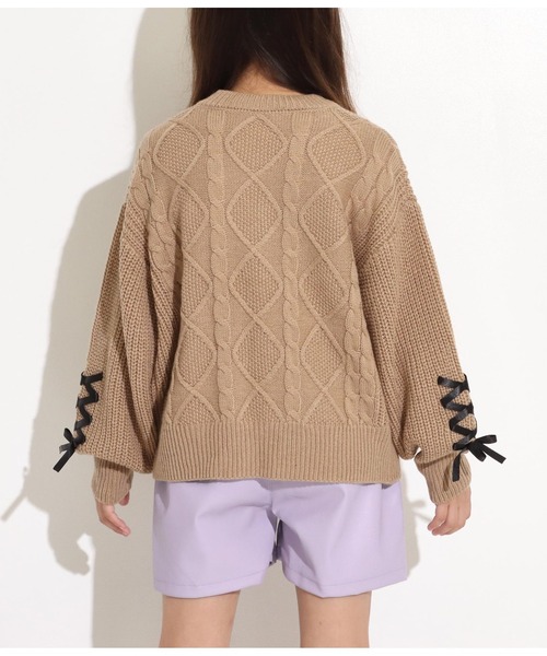 ANAP kids（アナップキッズ）の「ニットカーディガン＋メロートップスカーディガン（カーディガン/ボレロ・キッズ・モカ/ラベンダー/ブラック・110cm/120cm/130cm）」の9枚目の写真