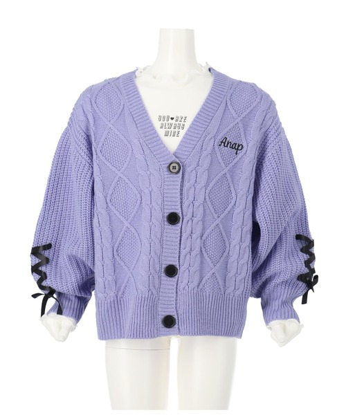ANAP kids（アナップキッズ）の「ニットカーディガン＋メロートップスカーディガン（カーディガン/ボレロ・キッズ・モカ/ラベンダー/ブラック・110cm/120cm/130cm）」の13枚目の写真