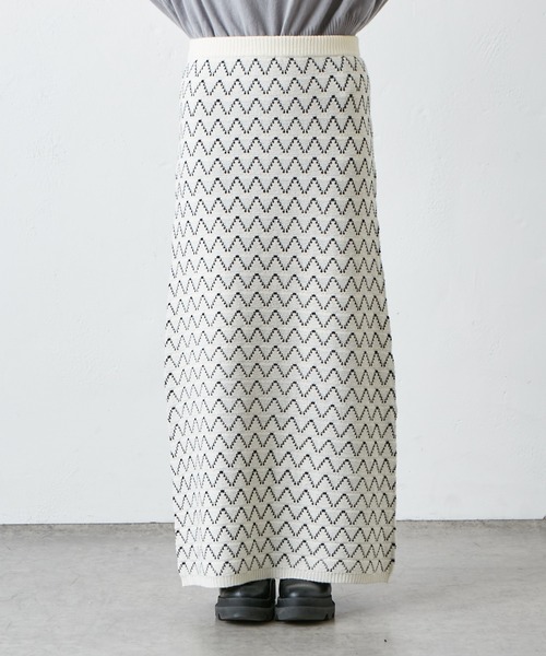 PUAL CE CIN(ピュアルセシン)の「【セットアップ対応】ニットジャガードスカート(スカート・レディース・アイボリー/その他1/その他2・FREE)」の6枚目の写真