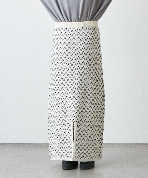 PUAL CE CIN(ピュアルセシン)の「【セットアップ対応】ニットジャガードスカート(スカート・レディース・アイボリー/その他1/その他2・FREE)」の8枚目の写真