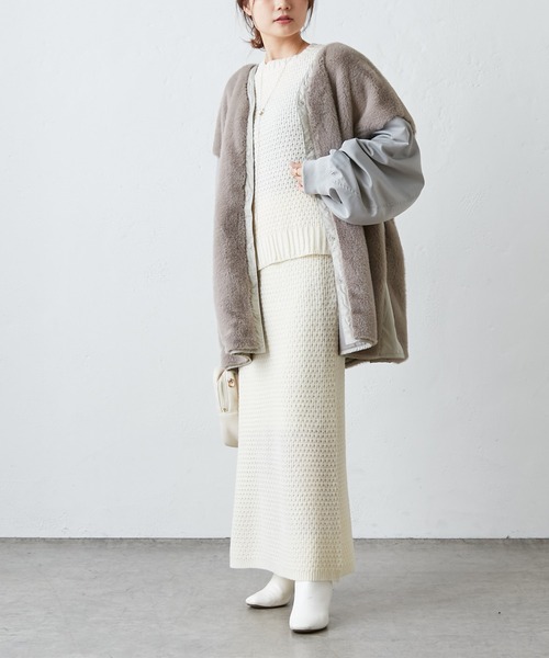 PUAL CE CIN(ピュアルセシン)の「【セットアップ対応】ニットジャガードスカート(スカート・レディース・アイボリー/その他1/その他2・FREE)」の15枚目の写真