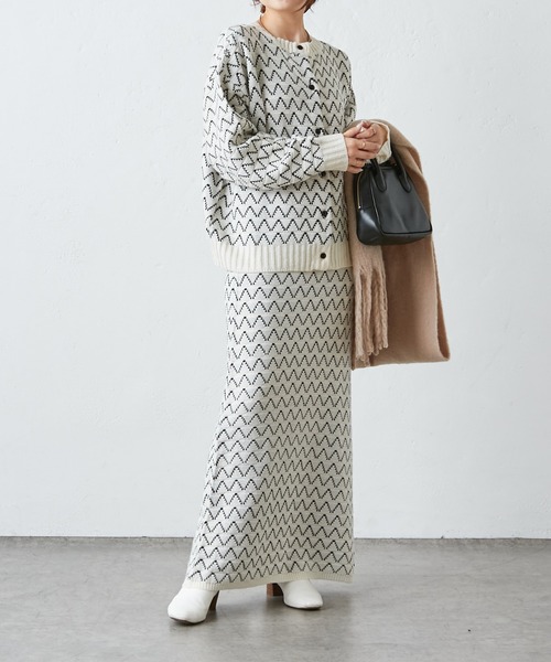 PUAL CE CIN(ピュアルセシン)の「【セットアップ対応】ニットジャガードスカート(スカート・レディース・アイボリー/その他1/その他2・FREE)」の18枚目の写真