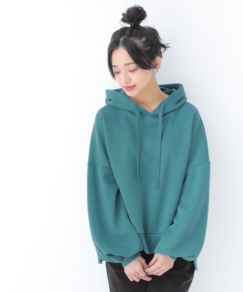 osharewalker（オシャレウォーカー）の「『裏起毛ボリューム袖パーカー』（パーカー・レディース・ボルドー/ダークグレー/グレイッシュベージュ/パープル/ブルーグリーン/ブラック・FREE）」の11枚目の写真