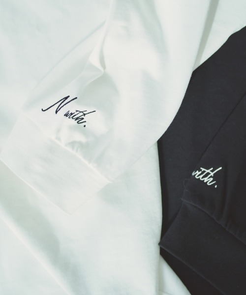 N WITH.(エヌウィズ)の「ポイント刺繍ロングスリーブTシャツ(Tシャツ/カットソー・レディース・ホワイト/ブラック・FREE)」の7枚目の写真