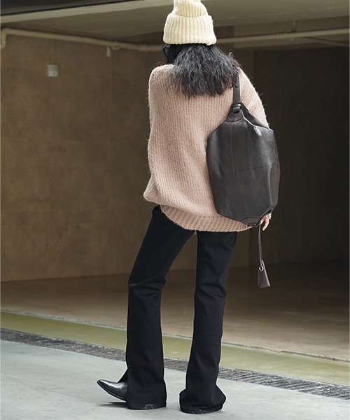 ストレッチフレア ブラック5ポケットパンツ chw22a109