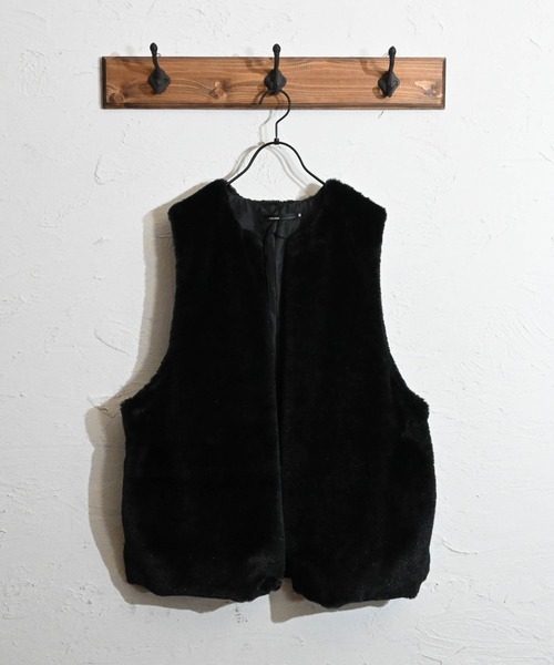 Anytime Songs（エニータイムソングス）の「ボアベスト（ベスト・メンズ・ブラウン/ブラック・X-LARGE/MEDIUM/LARGE）」の2枚目の写真