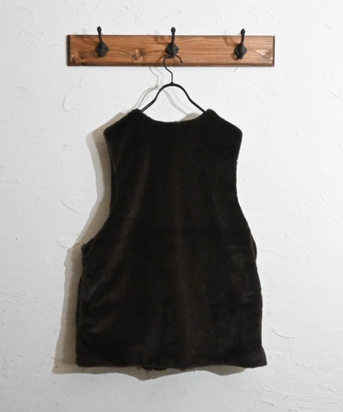 Anytime Songs（エニータイムソングス）の「ボアベスト（ベスト・メンズ・ブラウン/ブラック・X-LARGE/MEDIUM/LARGE）」の3枚目の写真