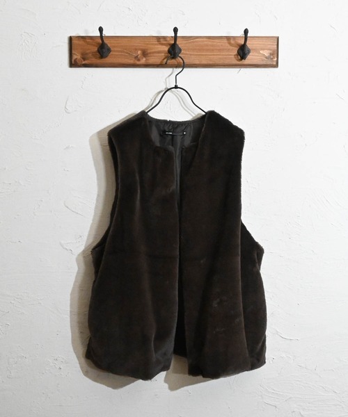 Anytime Songs（エニータイムソングス）の「ボアベスト（ベスト・メンズ・ブラウン/ブラック・X-LARGE/MEDIUM/LARGE）」の20枚目の写真