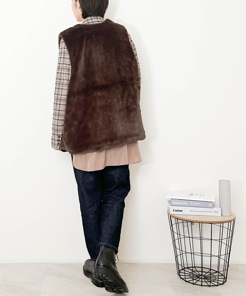 Anytime Songs（エニータイムソングス）の「ボアベスト（ベスト・メンズ・ブラウン/ブラック・X-LARGE/MEDIUM/LARGE）」の10枚目の写真