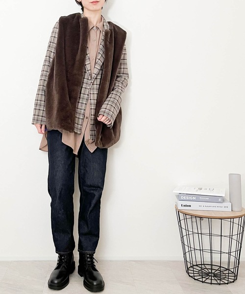 Anytime Songs（エニータイムソングス）の「ボアベスト（ベスト・メンズ・ブラウン/ブラック・X-LARGE/MEDIUM/LARGE）」の8枚目の写真