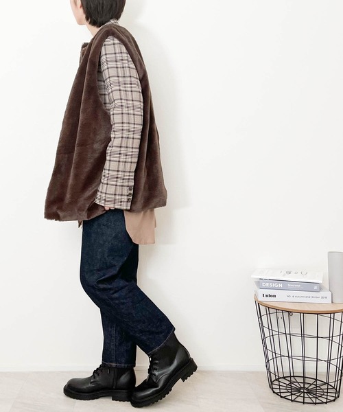 Anytime Songs（エニータイムソングス）の「ボアベスト（ベスト・メンズ・ブラウン/ブラック・X-LARGE/MEDIUM/LARGE）」の9枚目の写真