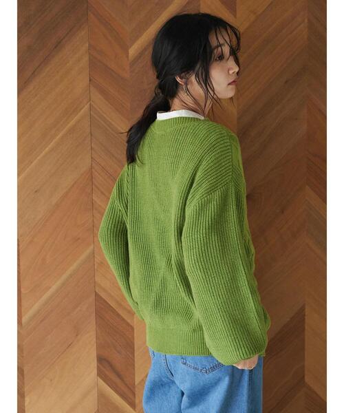 CRAFT STANDARD BOUTIQUE(クラフトスタンダードブティック)の「ケーブルスキッパープルオーバー(ニット/セーター・レディース・グレー/ベージュ/グリーン・FREE)」の9枚目の写真