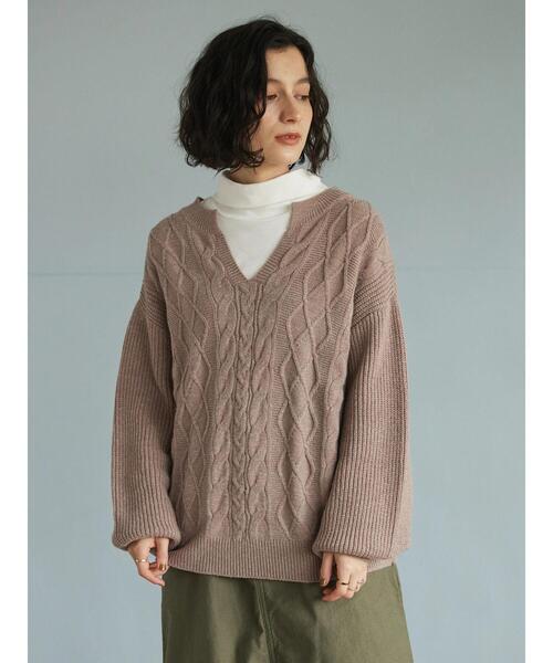 CRAFT STANDARD BOUTIQUE(クラフトスタンダードブティック)の「ケーブルスキッパープルオーバー(ニット/セーター・レディース・グレー/ベージュ/グリーン・FREE)」の17枚目の写真