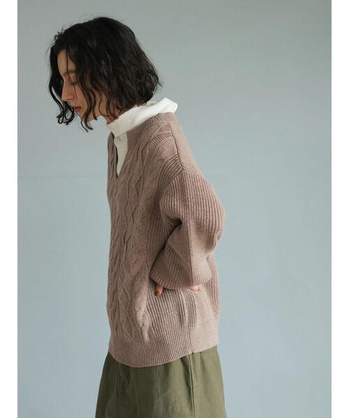 CRAFT STANDARD BOUTIQUE(クラフトスタンダードブティック)の「ケーブルスキッパープルオーバー(ニット/セーター・レディース・グレー/ベージュ/グリーン・FREE)」の18枚目の写真