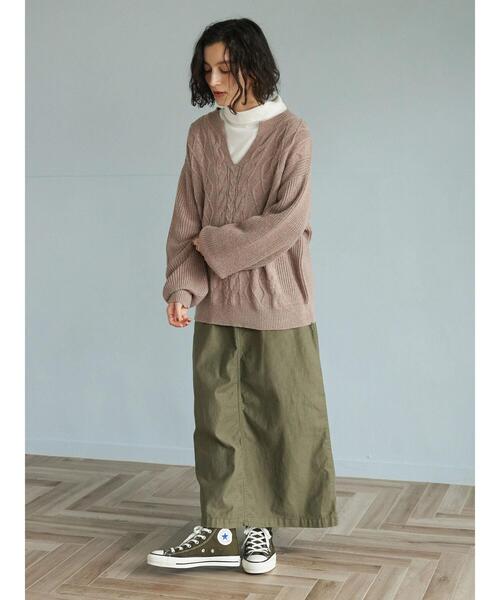CRAFT STANDARD BOUTIQUE(クラフトスタンダードブティック)の「ケーブルスキッパープルオーバー(ニット/セーター・レディース・グレー/ベージュ/グリーン・FREE)」の19枚目の写真