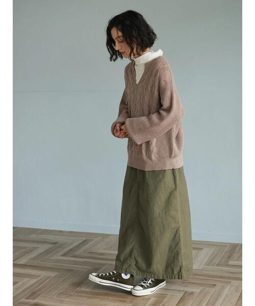 CRAFT STANDARD BOUTIQUE(クラフトスタンダードブティック)の「ケーブルスキッパープルオーバー(ニット/セーター・レディース・グレー/ベージュ/グリーン・FREE)」の20枚目の写真