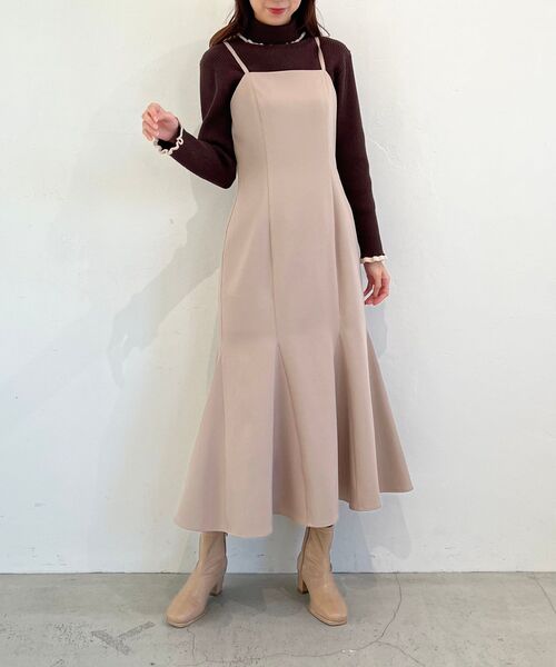 MAJESTIC LEGON（マジェスティックレゴン）の「ストレッチショートブーツ（ブーツ・レディース・ベージュ/ブラック・LARGE/MEDIUM）」の3枚目の写真