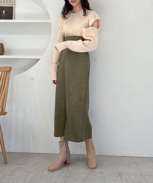 MAJESTIC LEGON（マジェスティックレゴン）の「ストレッチショートブーツ（ブーツ・レディース・ベージュ/ブラック・LARGE/MEDIUM）」の4枚目の写真