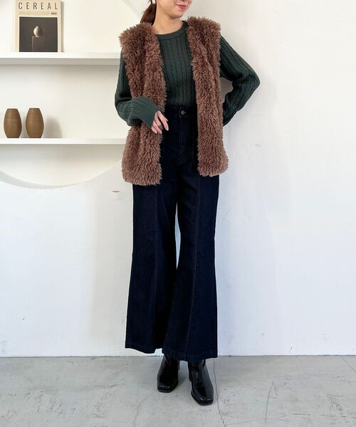 MAJESTIC LEGON（マジェスティックレゴン）の「ストレッチショートブーツ（ブーツ・レディース・ベージュ/ブラック・LARGE/MEDIUM）」の7枚目の写真