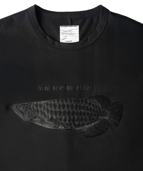 SHAREEF(シャリーフ)の「"AROWANA" S/S BIG-T(Tシャツ/カットソー・メンズ・ホワイト/ブラック/パープル・1/2/3)」の4枚目の写真