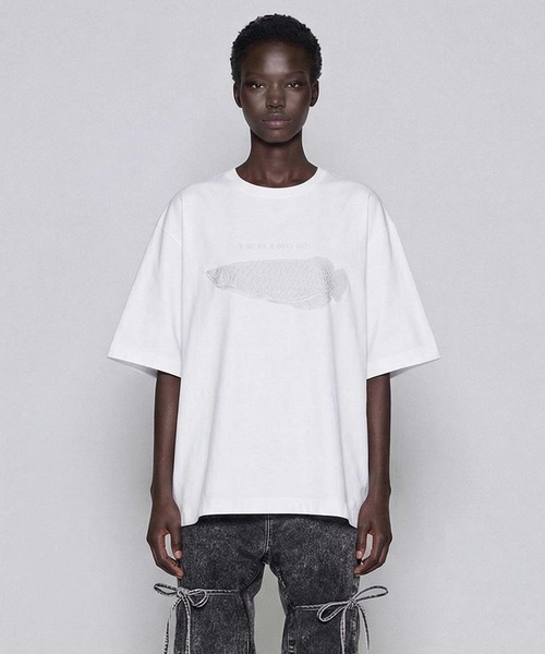 SHAREEF(シャリーフ)の「"AROWANA" S/S BIG-T(Tシャツ/カットソー・メンズ・ホワイト/ブラック/パープル・1/2/3)」の14枚目の写真