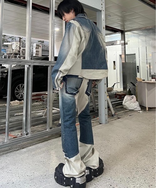 SURGERY（サージェリー）の「【SURGERY / サージェリー】surgery rebuild denim boot-cut pants / ブーツカット デニムパンツ（デニムパンツ・メンズ・ブラック/ブルー・S）」の8枚目の写真