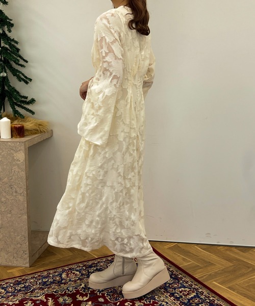 apres jour clair(アプレジュールクレア)の「【apres jour clair】スリットスリーブロングワンピース【ZOZOTOWN限定アイテム】(ワンピース・レディース・ブラック/アイボリー/モカ/ボルドー・フリー/X-LARGE)」の8枚目の写真