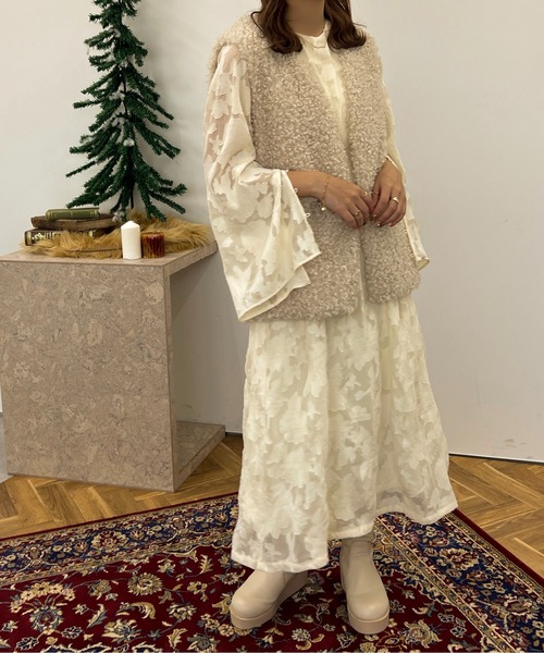 apres jour clair(アプレジュールクレア)の「【apres jour clair】スリットスリーブロングワンピース【ZOZOTOWN限定アイテム】(ワンピース・レディース・ブラック/アイボリー/モカ/ボルドー・フリー/X-LARGE)」の14枚目の写真