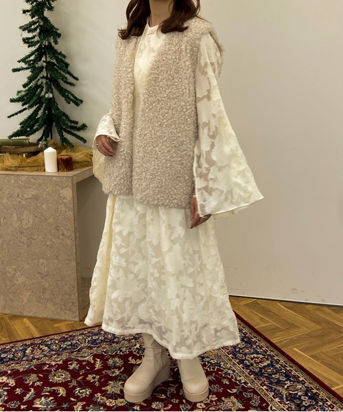 apres jour clair(アプレジュールクレア)の「【apres jour clair】スリットスリーブロングワンピース【ZOZOTOWN限定アイテム】(ワンピース・レディース・ブラック/アイボリー/モカ/ボルドー・フリー/X-LARGE)」の15枚目の写真