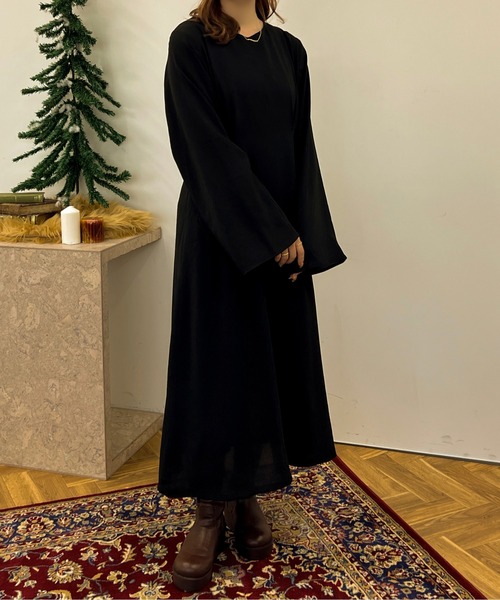 apres jour clair(アプレジュールクレア)の「【apres jour clair】スリットスリーブロングワンピース【ZOZOTOWN限定アイテム】(ワンピース・レディース・ブラック/アイボリー/モカ/ボルドー・フリー/X-LARGE)」の17枚目の写真