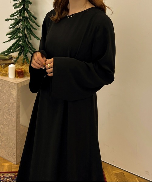 apres jour clair(アプレジュールクレア)の「【apres jour clair】スリットスリーブロングワンピース【ZOZOTOWN限定アイテム】(ワンピース・レディース・ブラック/アイボリー/モカ/ボルドー・フリー/X-LARGE)」の5枚目の写真