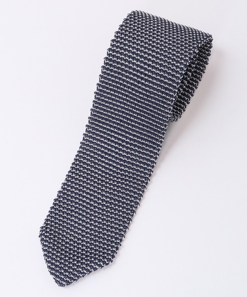 CROWDED CLOSET（クラウデッドクローゼット）の「マイクロボーダー ニットタイ（ネクタイ・メンズ・ライトグレー/ブルー・FREE）」の2枚目の写真
