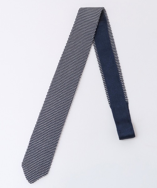 CROWDED CLOSET（クラウデッドクローゼット）の「マイクロボーダー ニットタイ（ネクタイ・メンズ・ライトグレー/ブルー・FREE）」の4枚目の写真