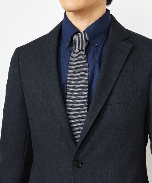 CROWDED CLOSET（クラウデッドクローゼット）の「マイクロボーダー ニットタイ（ネクタイ・メンズ・ライトグレー/ブルー・FREE）」の3枚目の写真